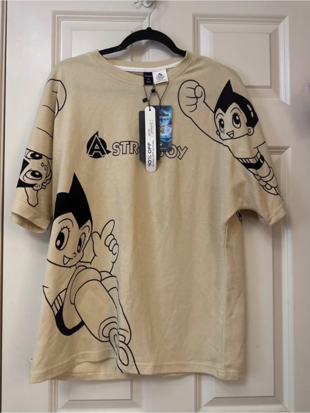 ROMWE Beige Astro Boy Short Sleeve Tee for Kids